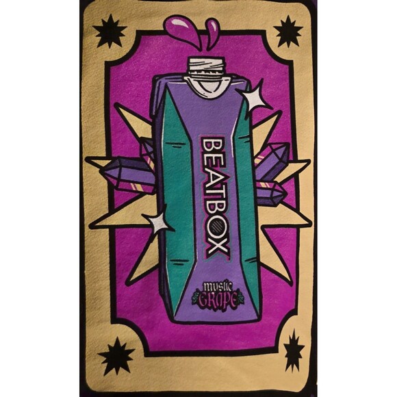 NWOT BeatBox Hoodie Pullover 2XL Neon Graphic Back Logo Party Grape Purple Rare - Picture 5 of 5